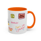 Motivational Sticker Collage Coffee Mug – Ceramic Accent