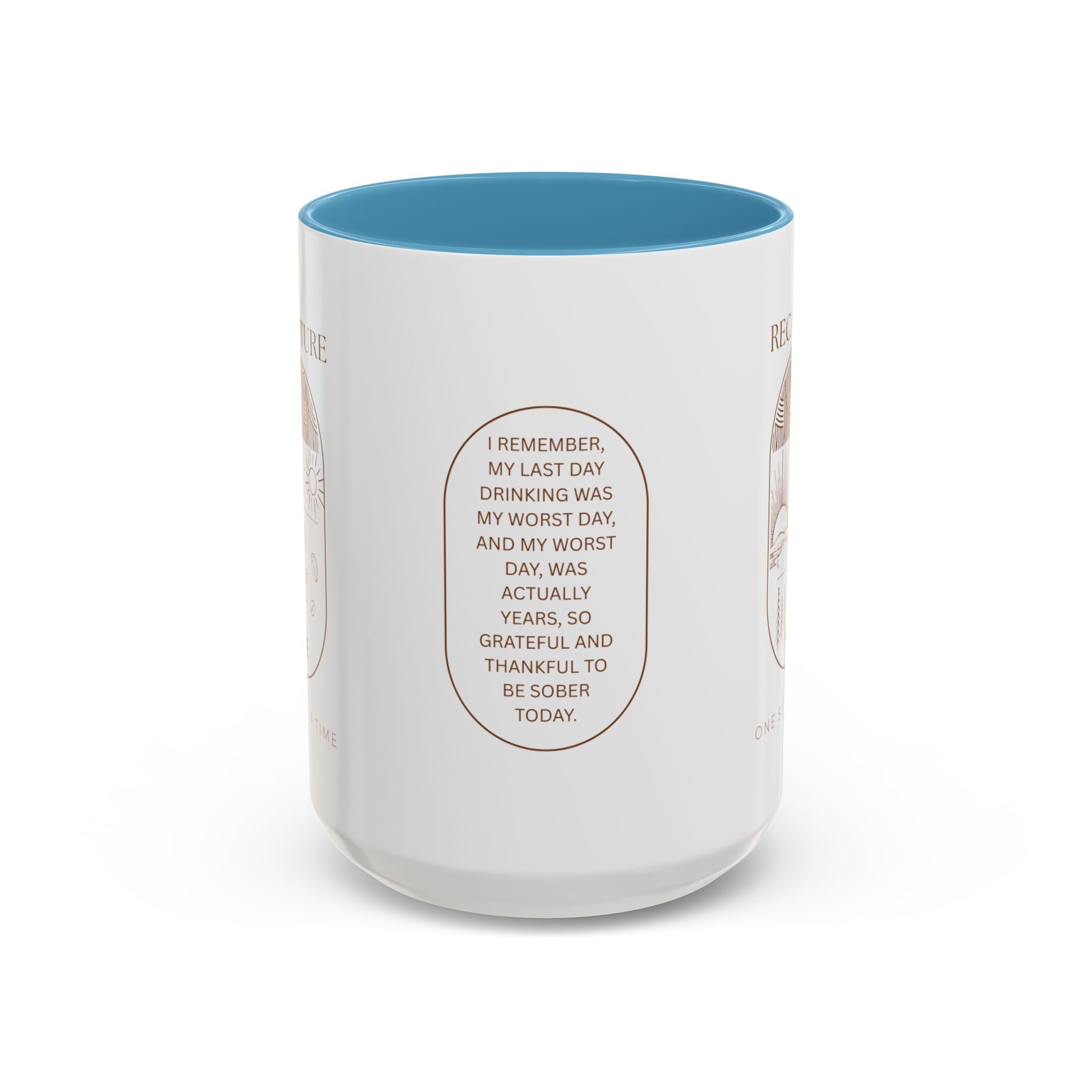 Thankful for Being Sober Recovery Accent Coffee Mug