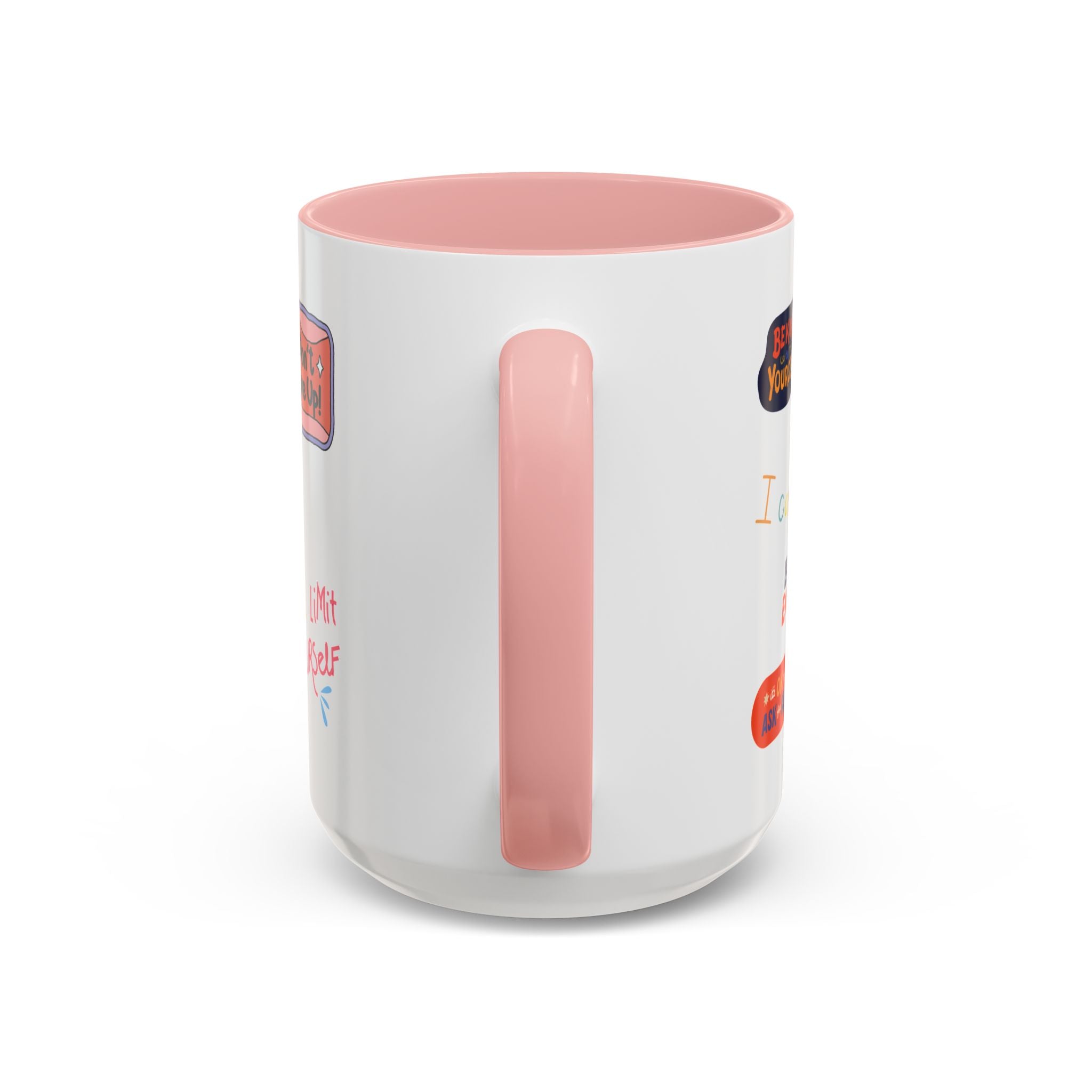 Motivational Sticker Collage Coffee Mug – Ceramic Accent