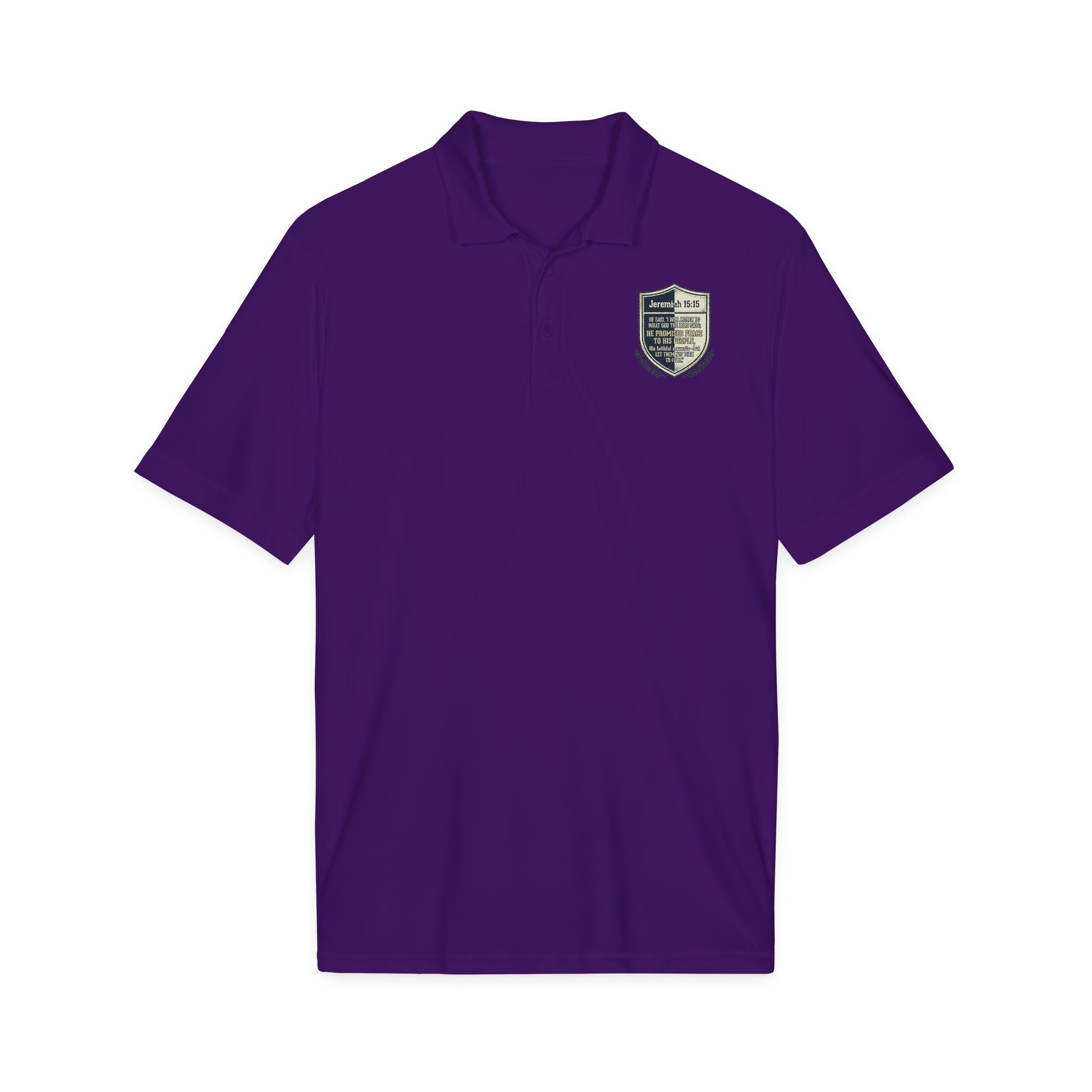 Embroidered Christian Polo Shirt – Vintage Shield Crest