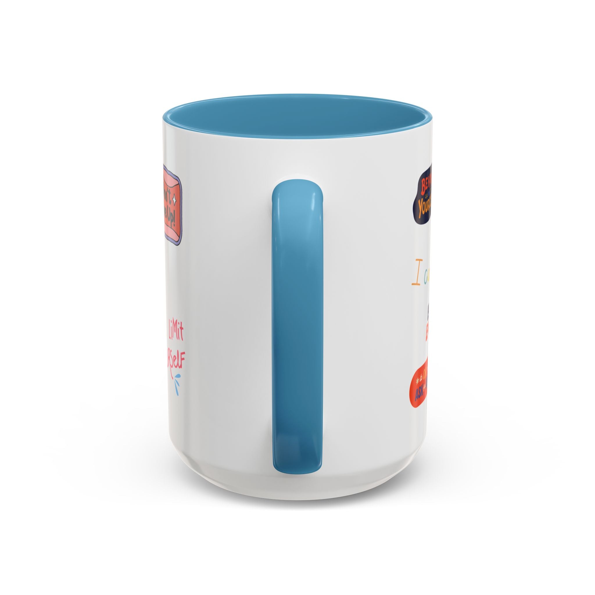 Motivational Sticker Collage Coffee Mug – Ceramic Accent