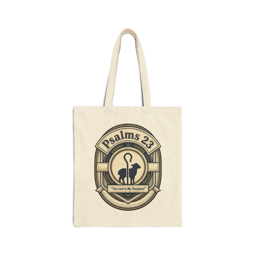 Psalms 23 'He Goes Where I Go' Yeshua Cotton Canvas Tote Bag