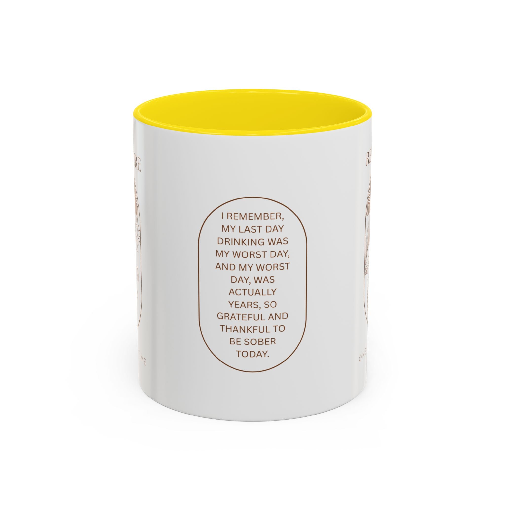 Thankful for Being Sober Recovery Accent Coffee Mug