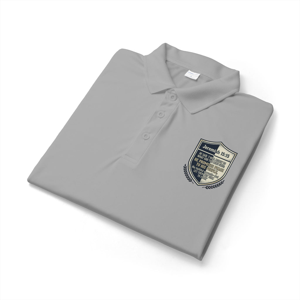 Embroidered Christian Polo Shirt – Vintage Shield Crest