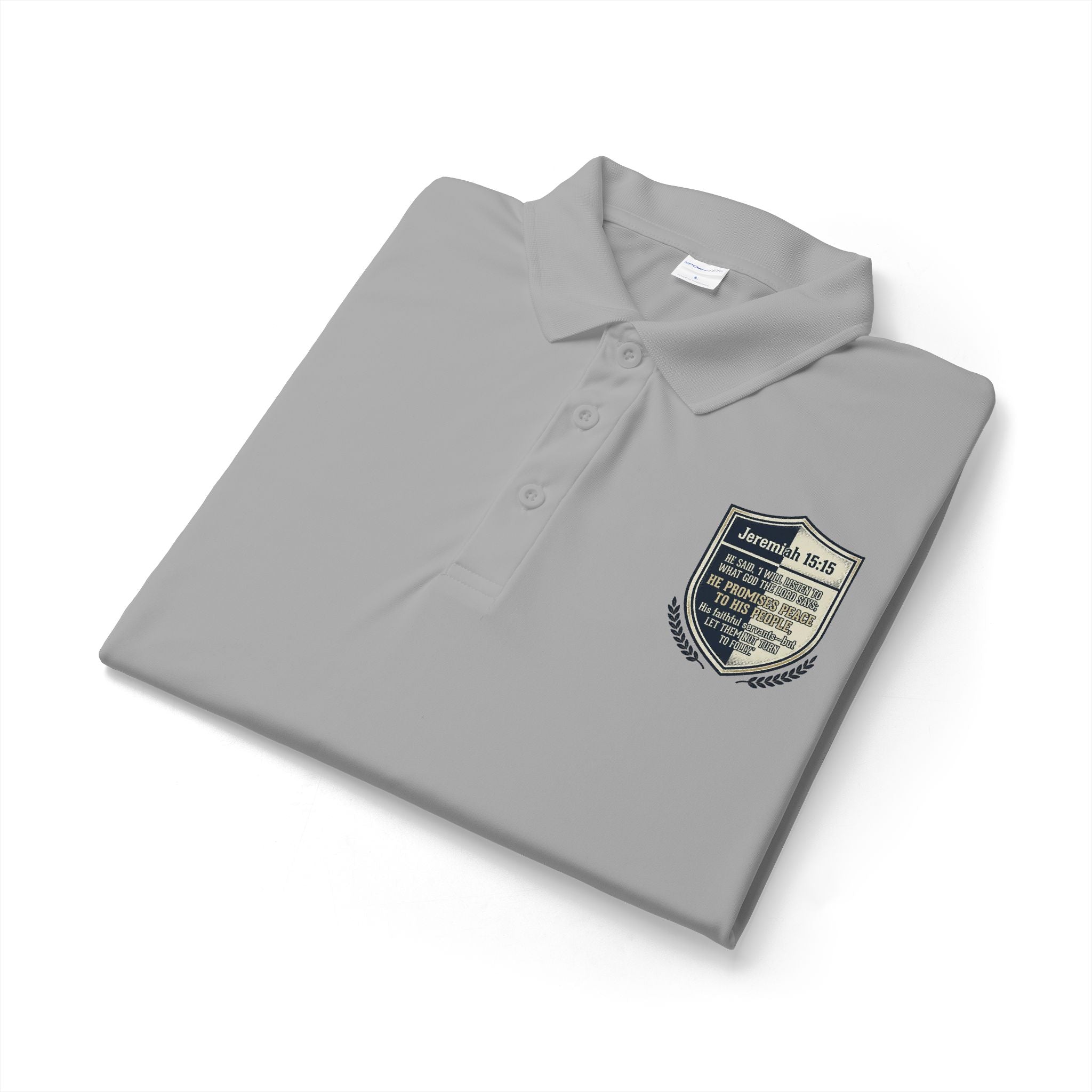 Embroidered Christian Polo Shirt – Vintage Shield Crest