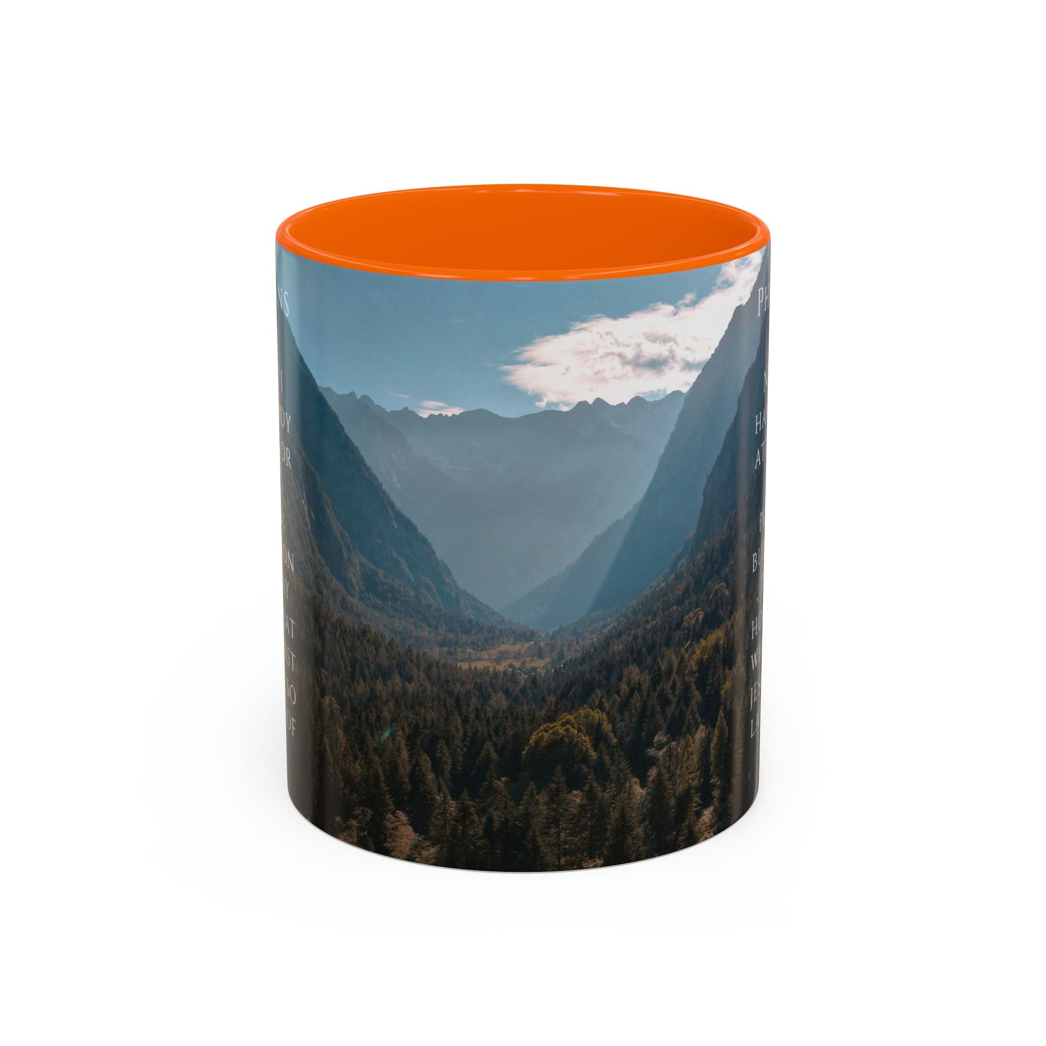 Philippians Bible Verse Mountain Mug – Ceramic Accent Cup