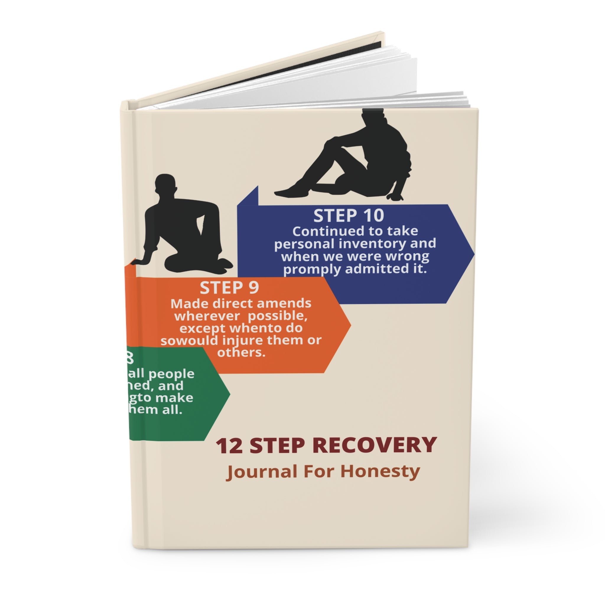 Hardcover Journal — "Keep Working: The Steps, Honesty Is Key"