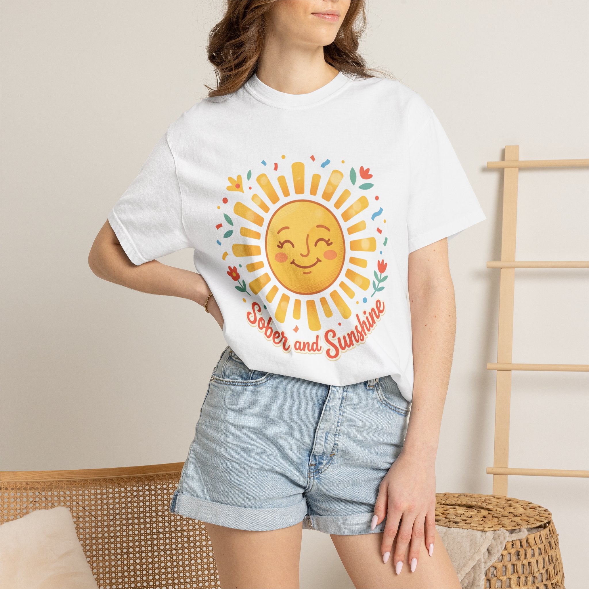 Sober & Grateful Heavyweight T-Shirt – Sunrise Graphic
