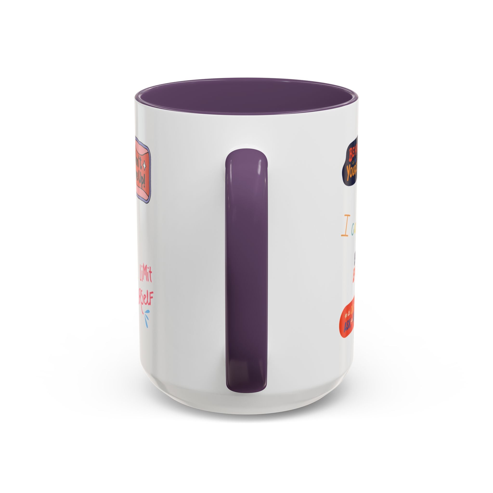 Motivational Sticker Collage Coffee Mug – Ceramic Accent