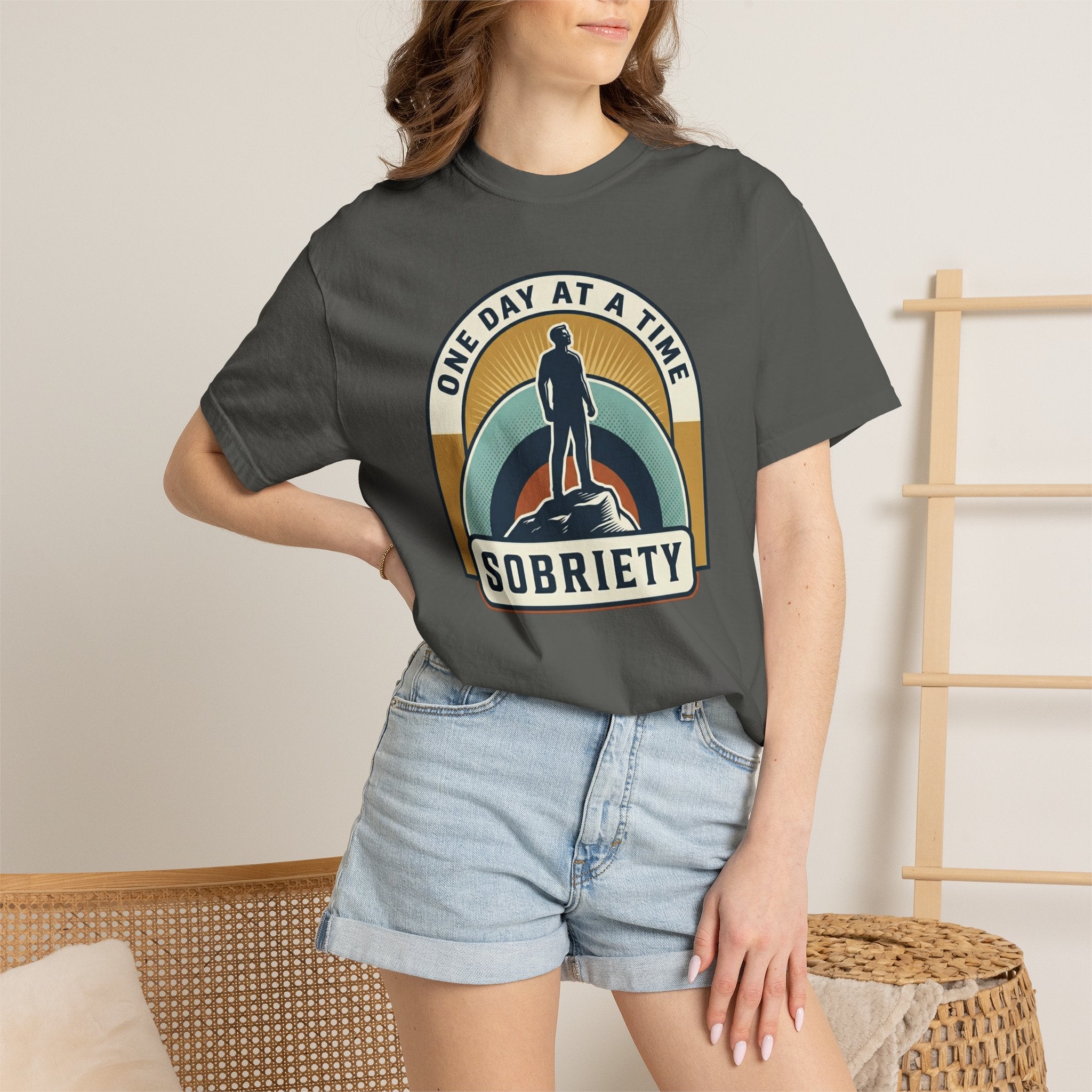 Living Sober Grateful Reminder Heavyweight T-Shirt