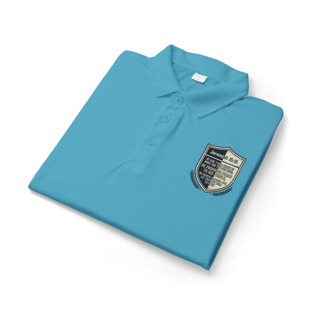 Embroidered Christian Polo Shirt – Vintage Shield Crest