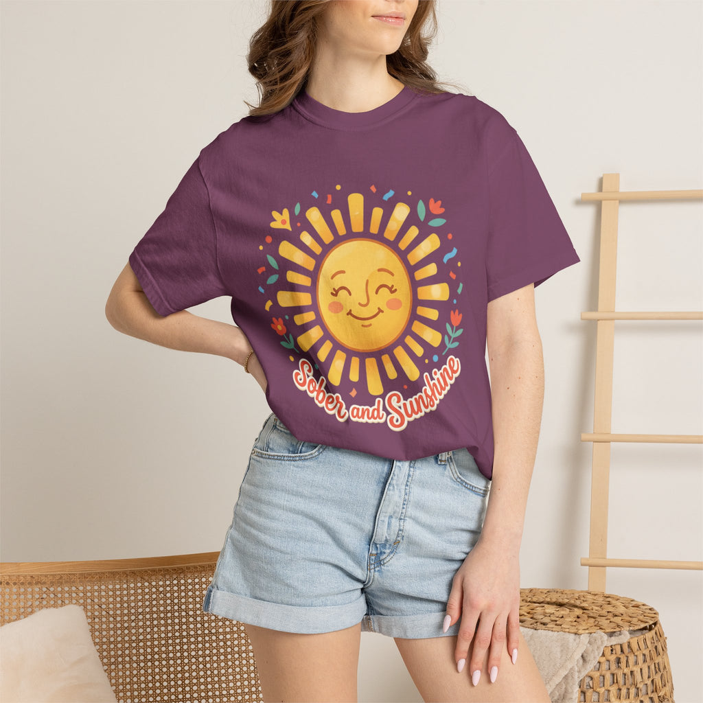 Sober & Grateful Heavyweight T-Shirt – Sunrise Graphic