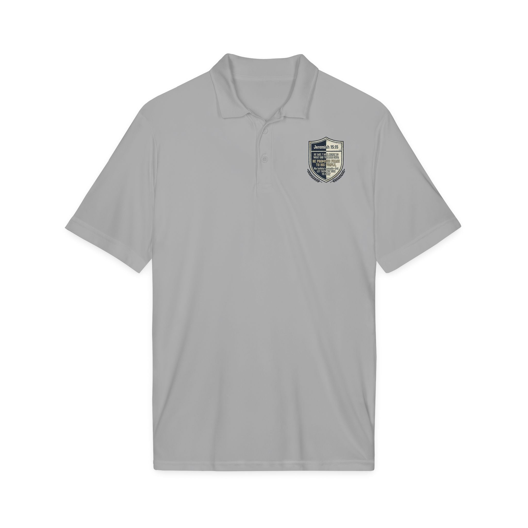 Embroidered Christian Polo Shirt – Vintage Shield Crest