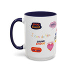 Motivational Sticker Collage Coffee Mug – Ceramic Accent