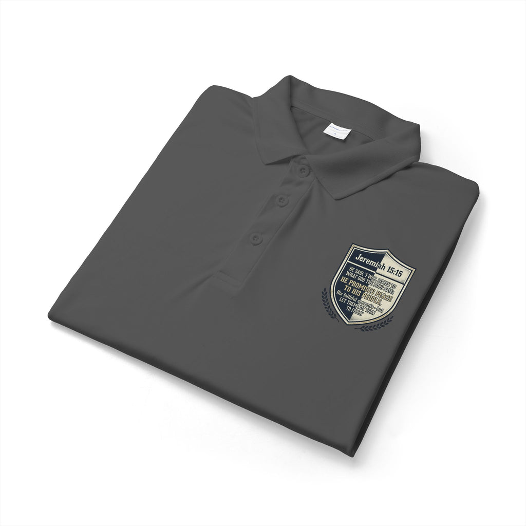 Embroidered Christian Polo Shirt – Vintage Shield Crest