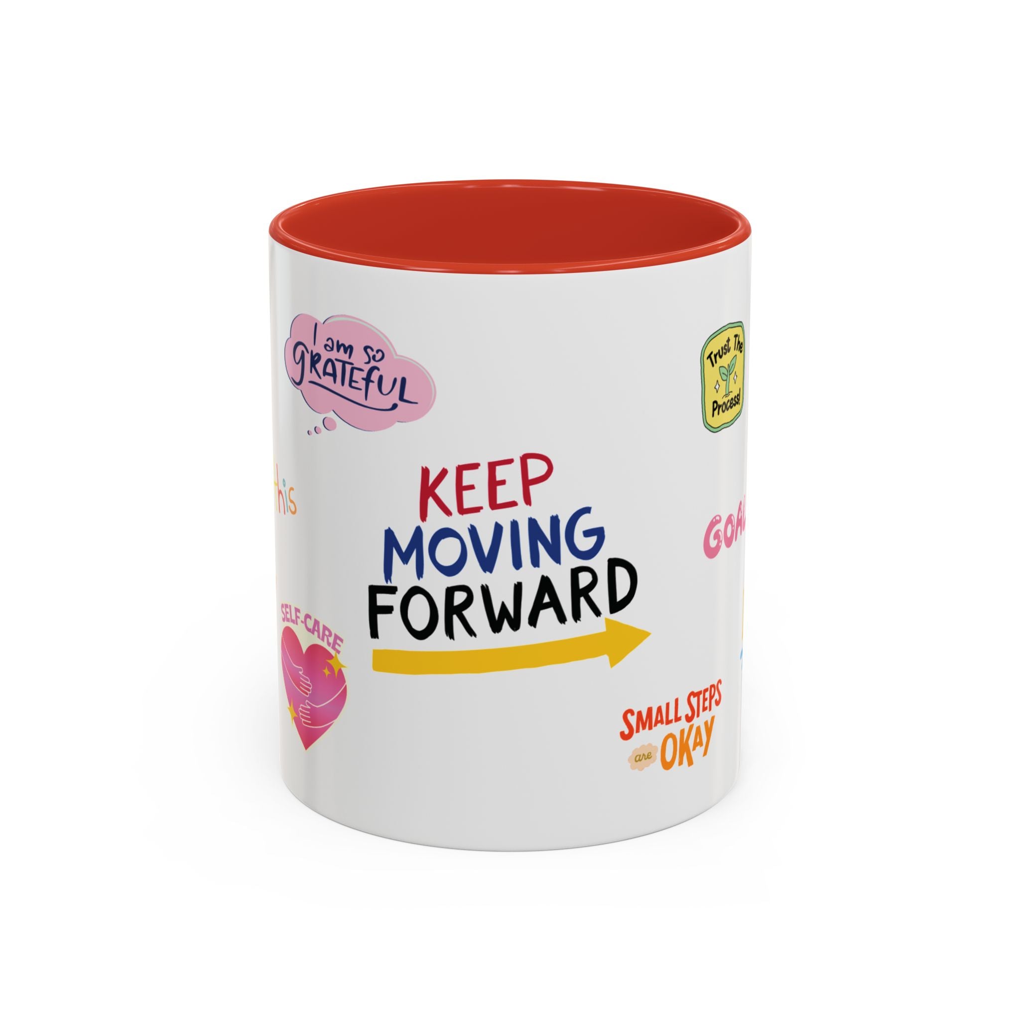 Motivational Sticker Collage Coffee Mug – Ceramic Accent
