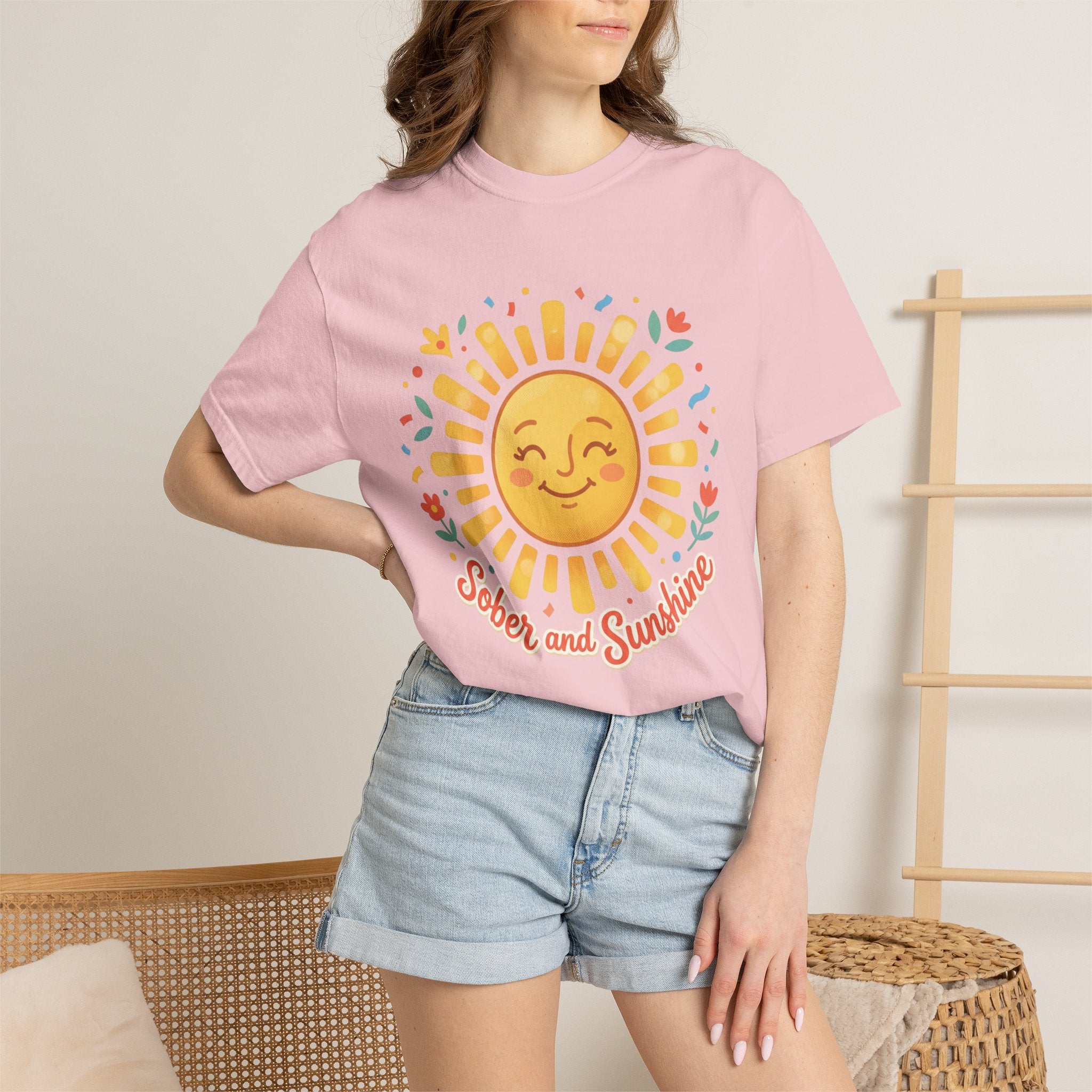 Sober & Grateful Heavyweight T-Shirt – Sunrise Graphic