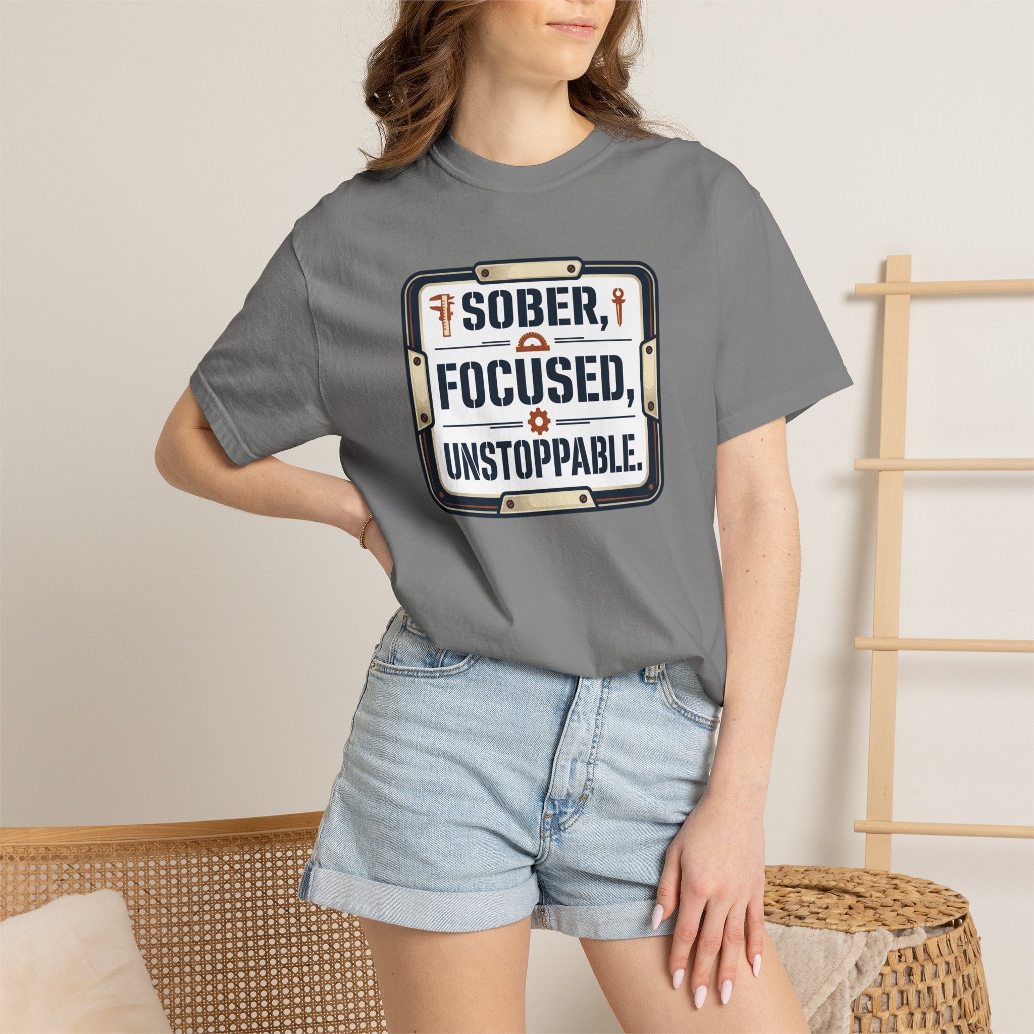 Sober Focused Unstoppable Graphic Tee – Relaxed Fit