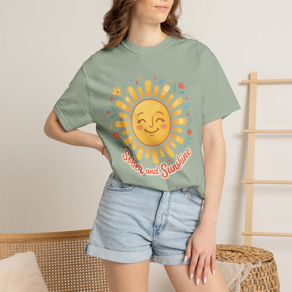 Sober & Grateful Heavyweight T-Shirt – Sunrise Graphic