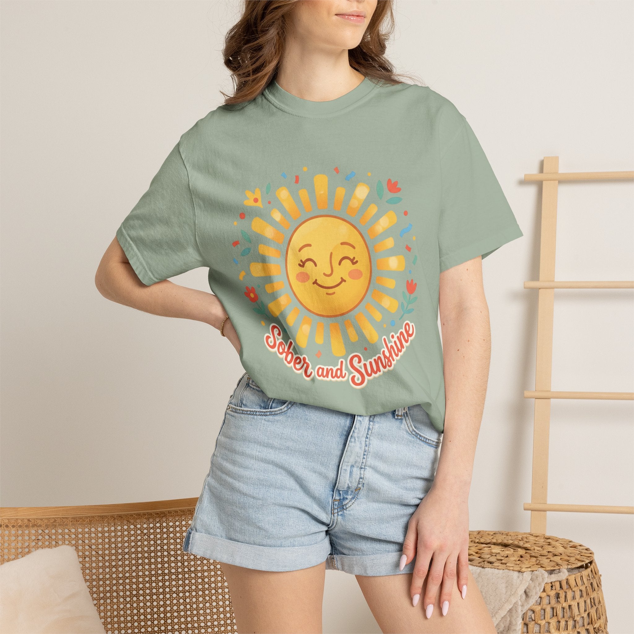 Sober & Grateful Heavyweight T-Shirt – Sunrise Graphic