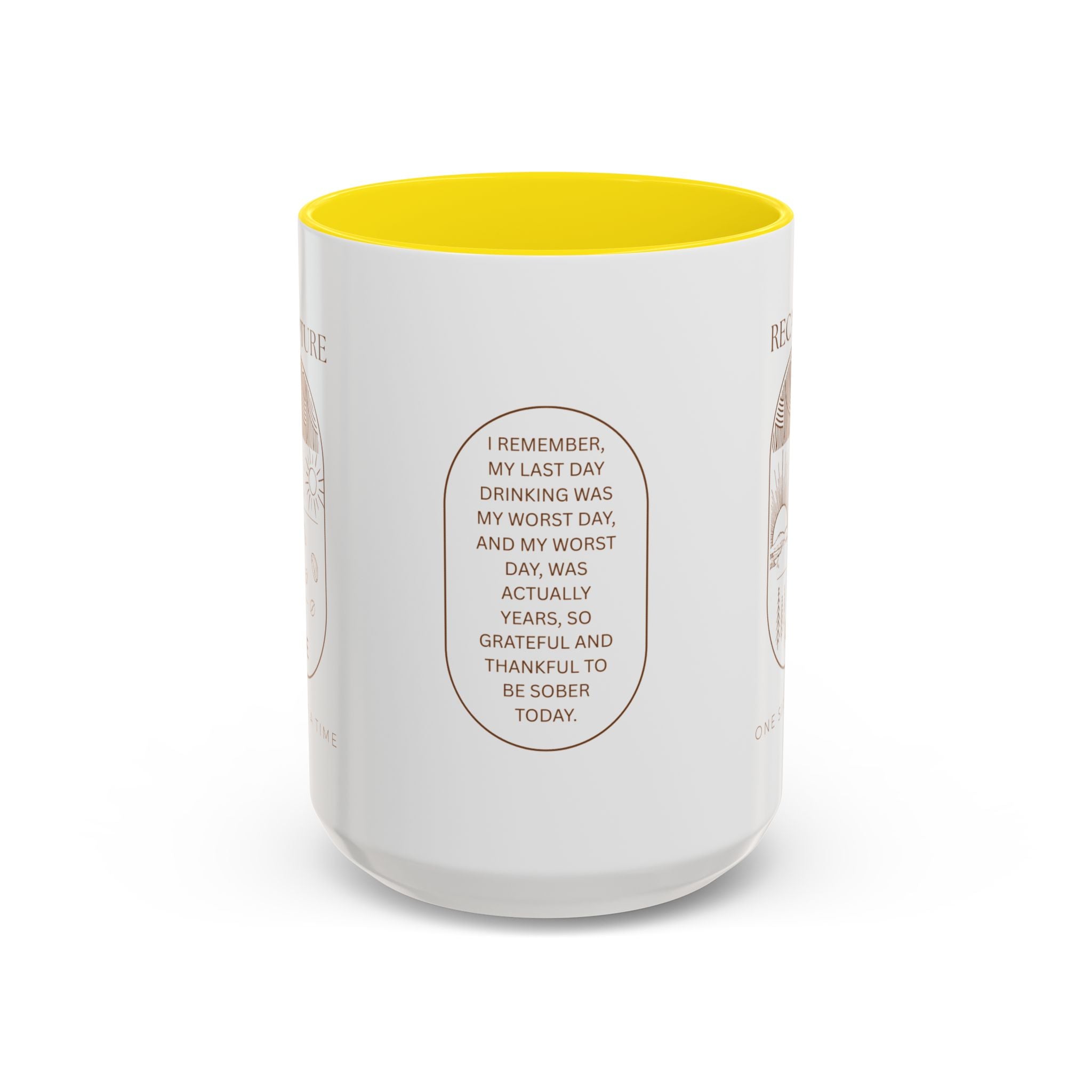 Thankful for Being Sober Recovery Accent Coffee Mug