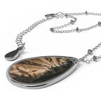 Recovery Sober Living Oval Necklace — 'I Can't Go Back' Inspirational Pendant