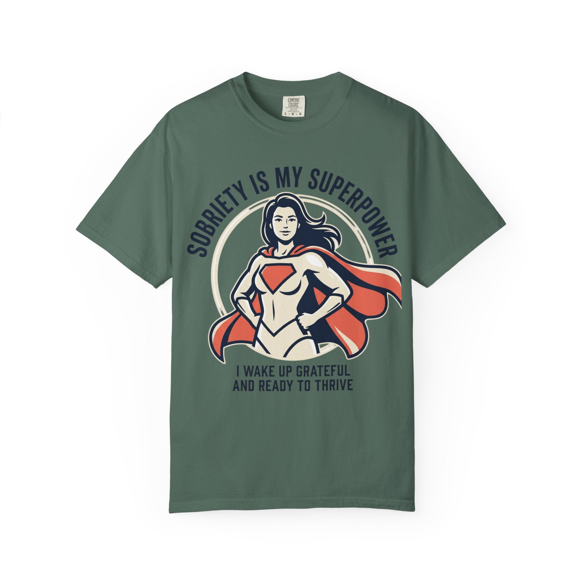 Sobriety Is My Superpower T-Shirt — Women's Recovery Hero Graphic Tee