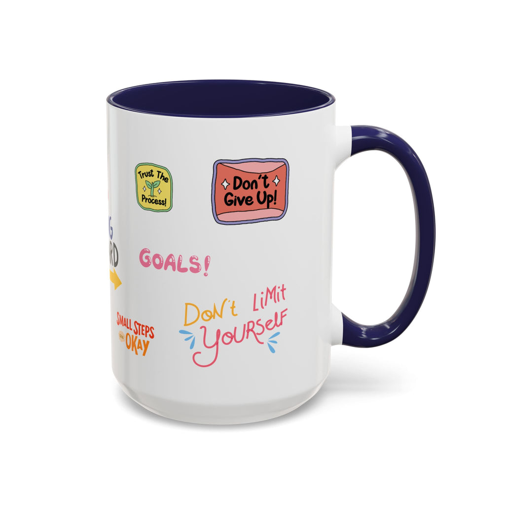 Motivational Sticker Collage Coffee Mug – Ceramic Accent