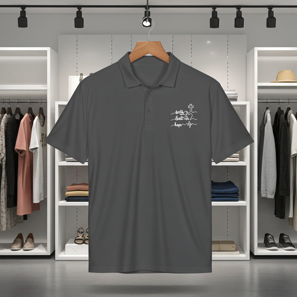 Faith Heartbeat Christian Polo Shirt – Lightweight Performance