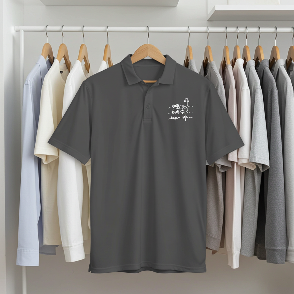 Faith Heartbeat Christian Polo Shirt – Lightweight Performance