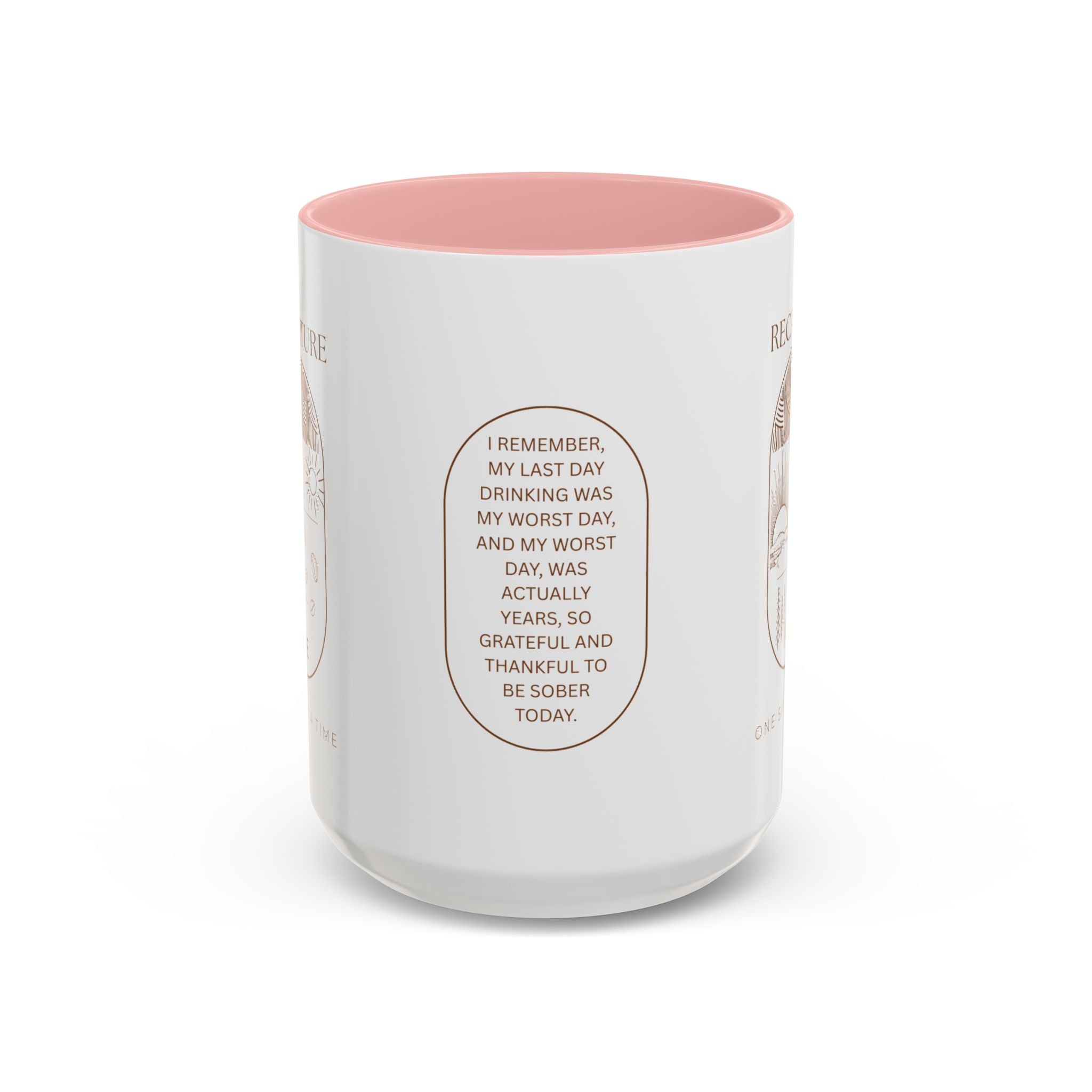 Thankful for Being Sober Recovery Accent Coffee Mug