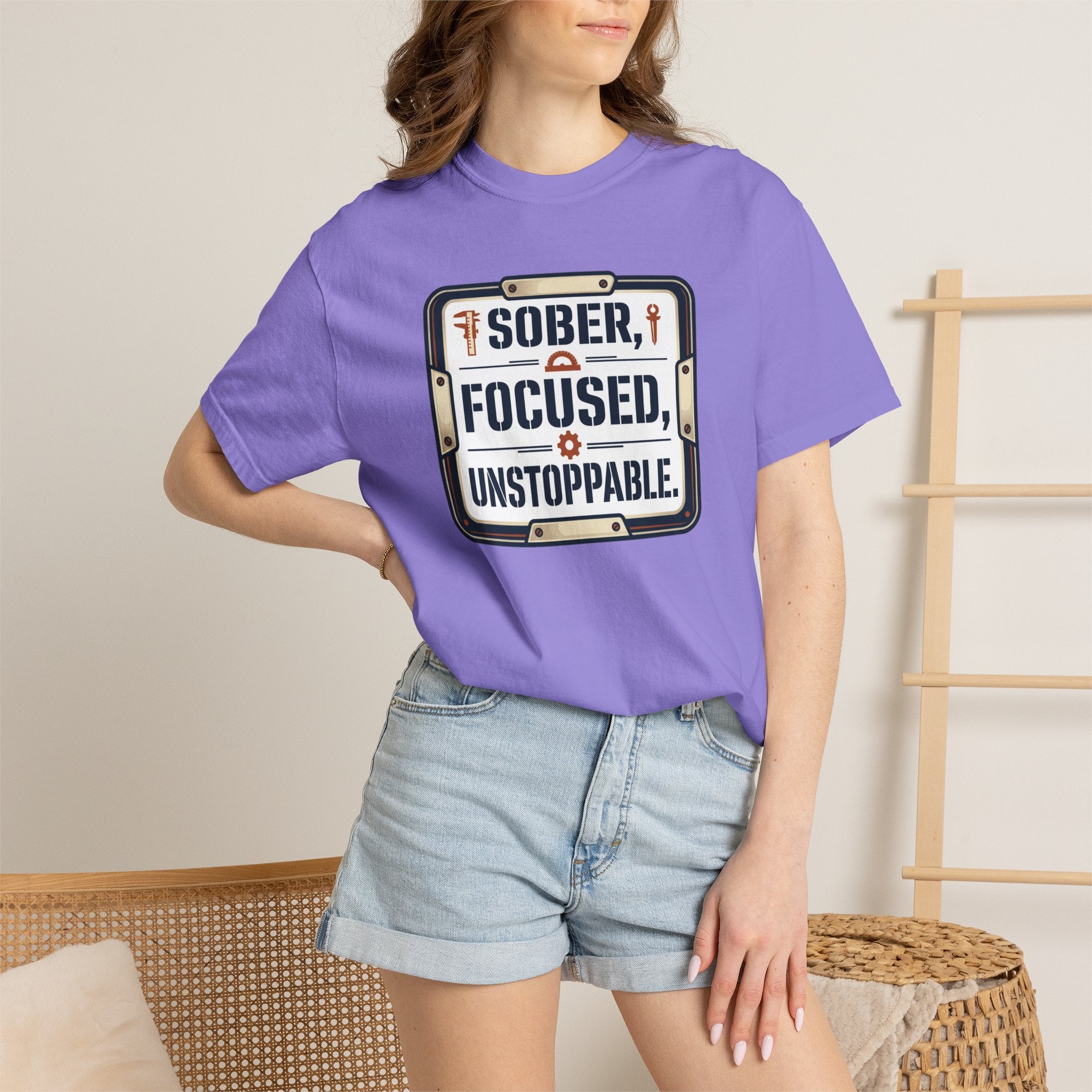 Sober Focused Unstoppable Graphic Tee – Relaxed Fit