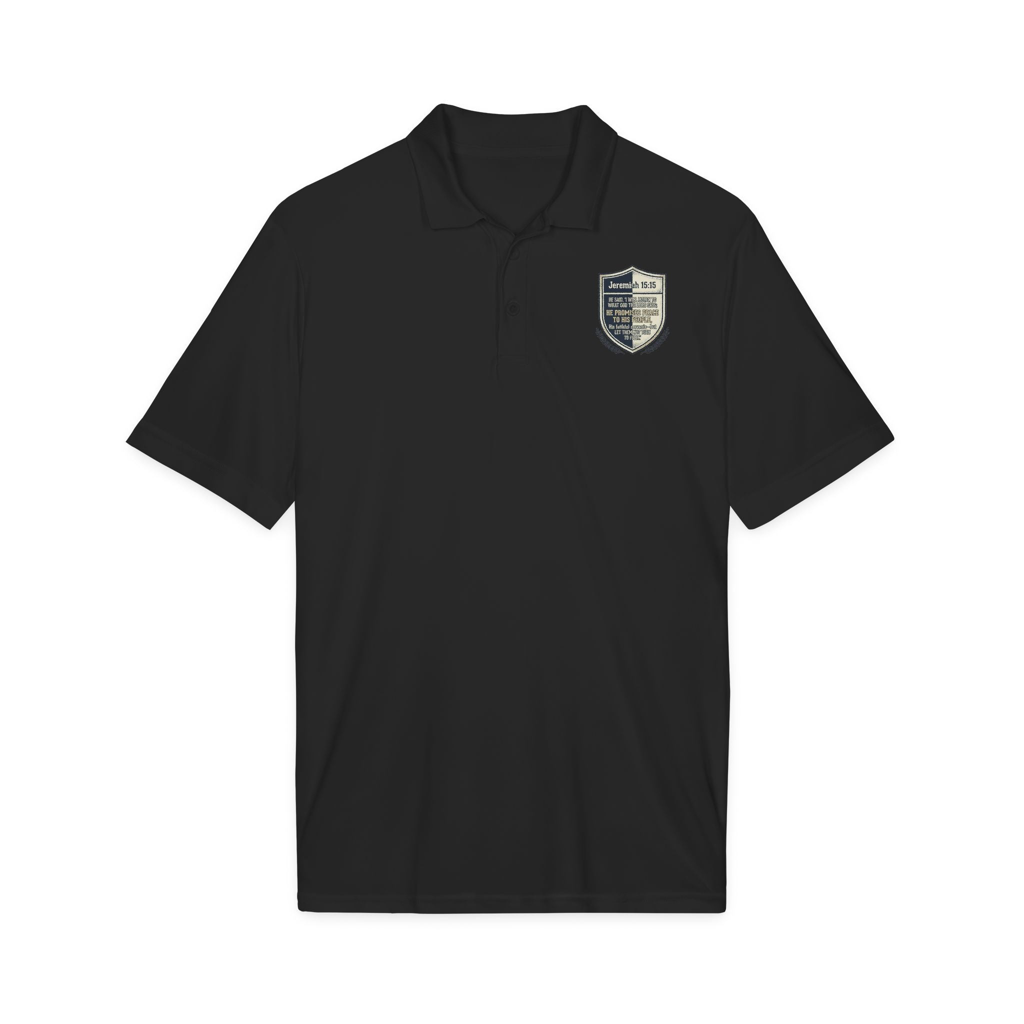 Embroidered Christian Polo Shirt – Vintage Shield Crest