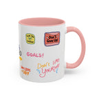 Motivational Sticker Collage Coffee Mug – Ceramic Accent