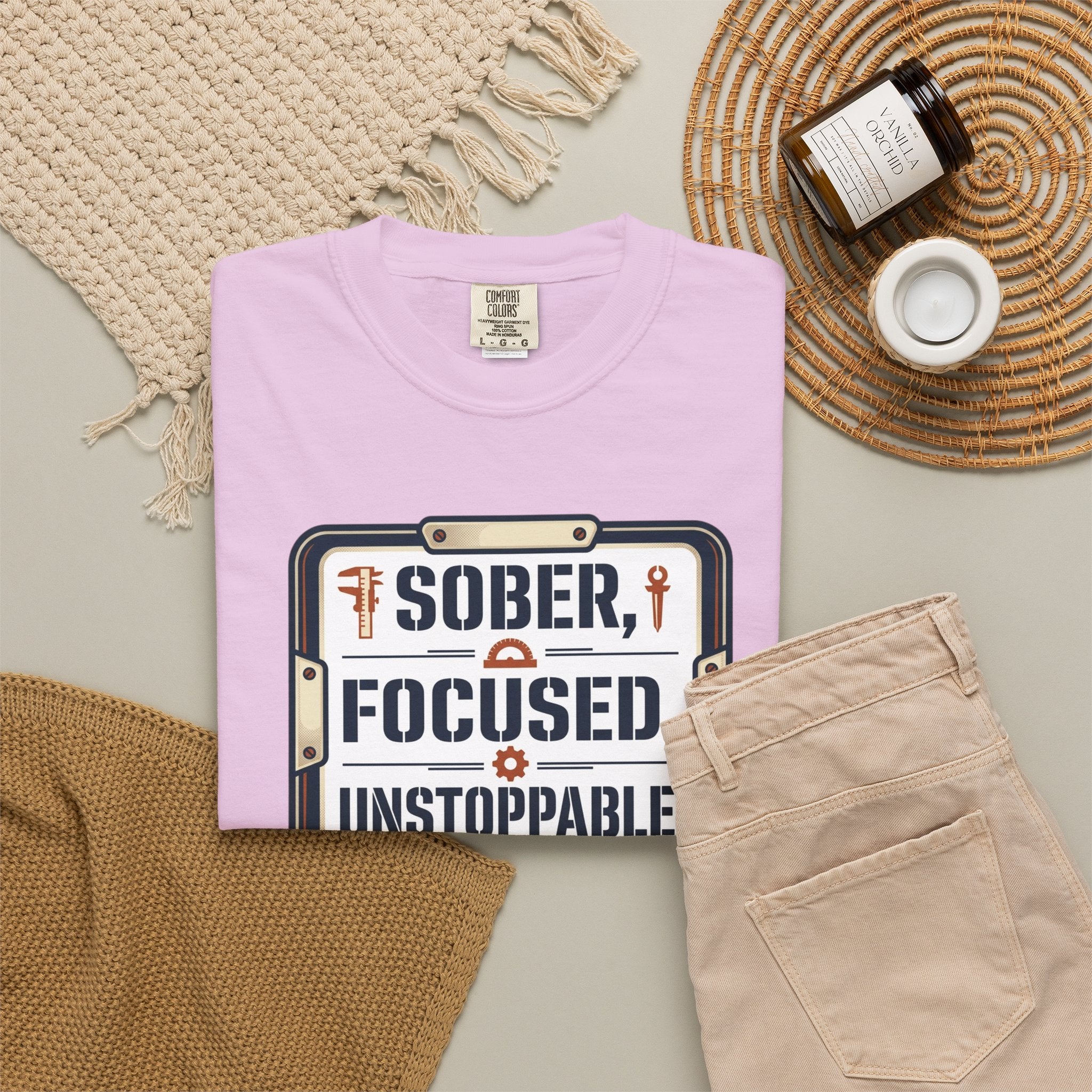 Sober Focused Unstoppable Graphic Tee – Relaxed Fit