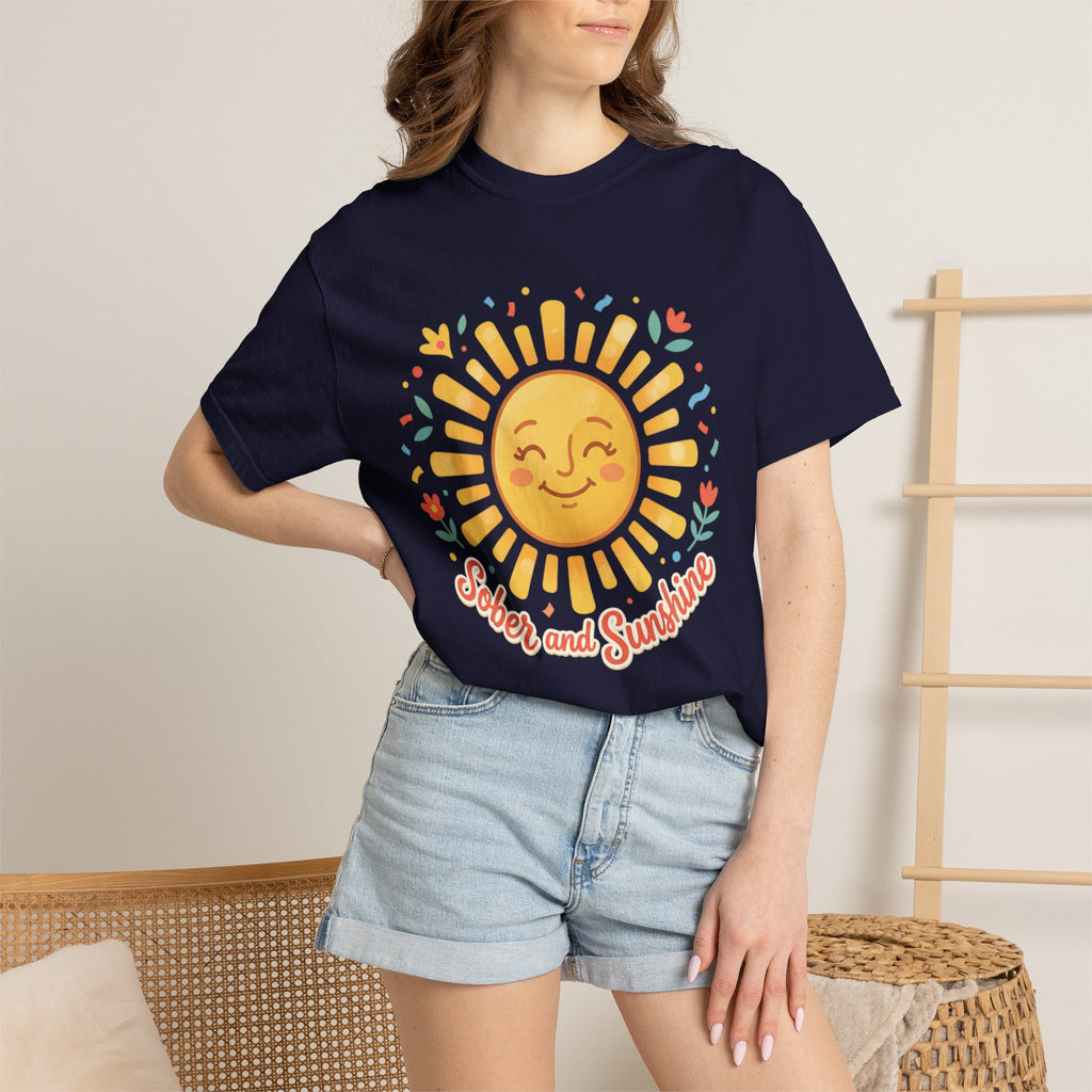 Sober & Grateful Heavyweight T-Shirt – Sunrise Graphic