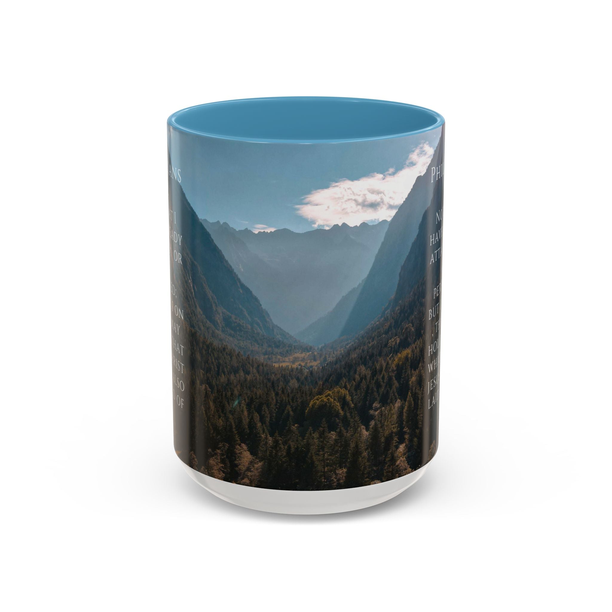 Philippians Bible Verse Mountain Mug – Ceramic Accent Cup