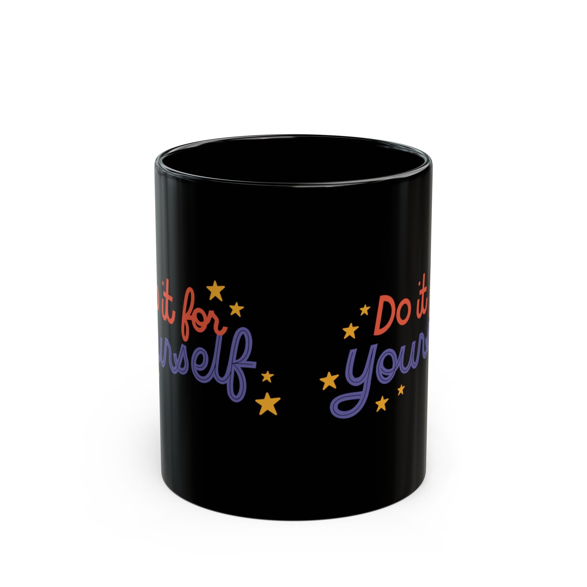 Motivational Black Ceramic Coffee Mug With Retro Script