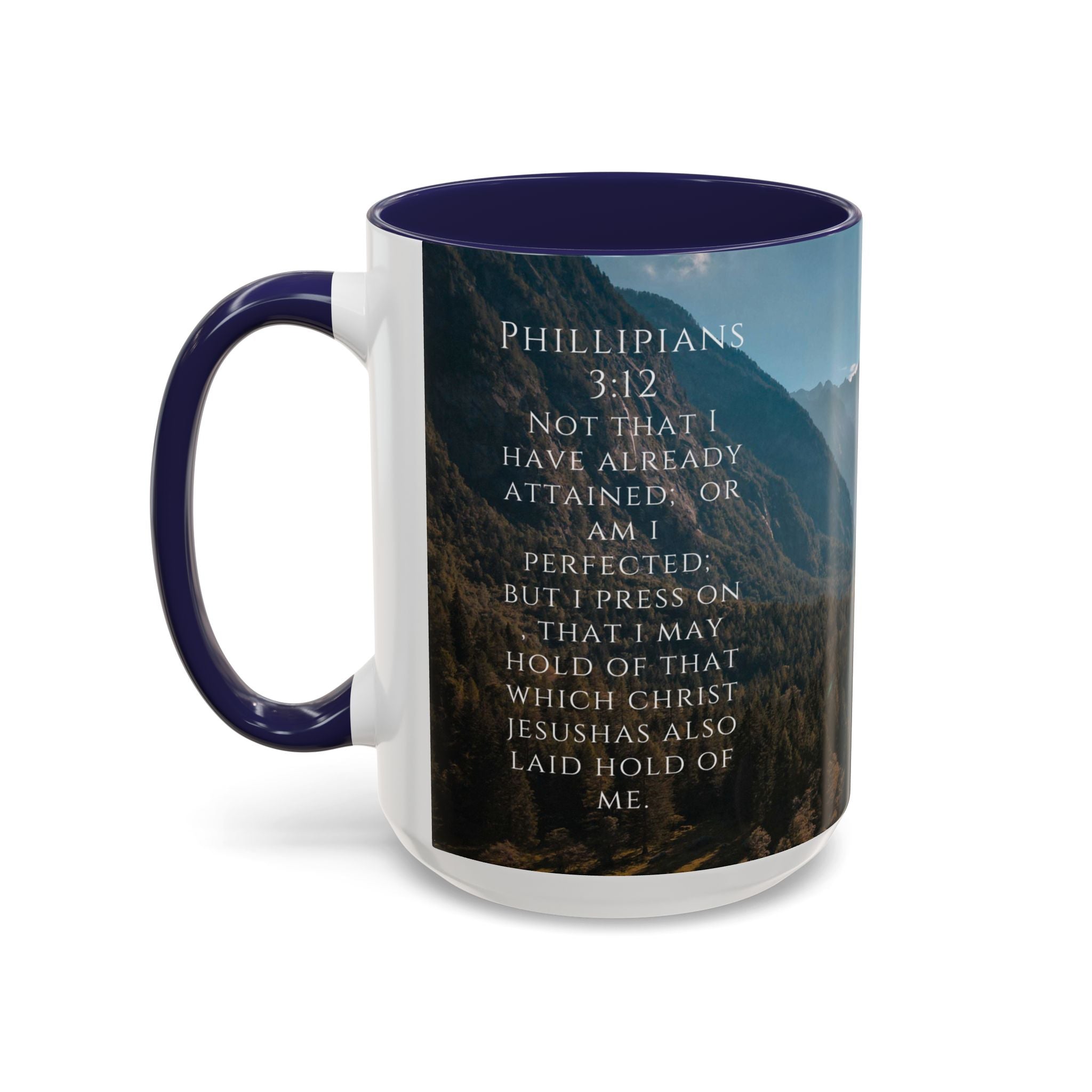 Philippians Bible Verse Mountain Mug – Ceramic Accent Cup