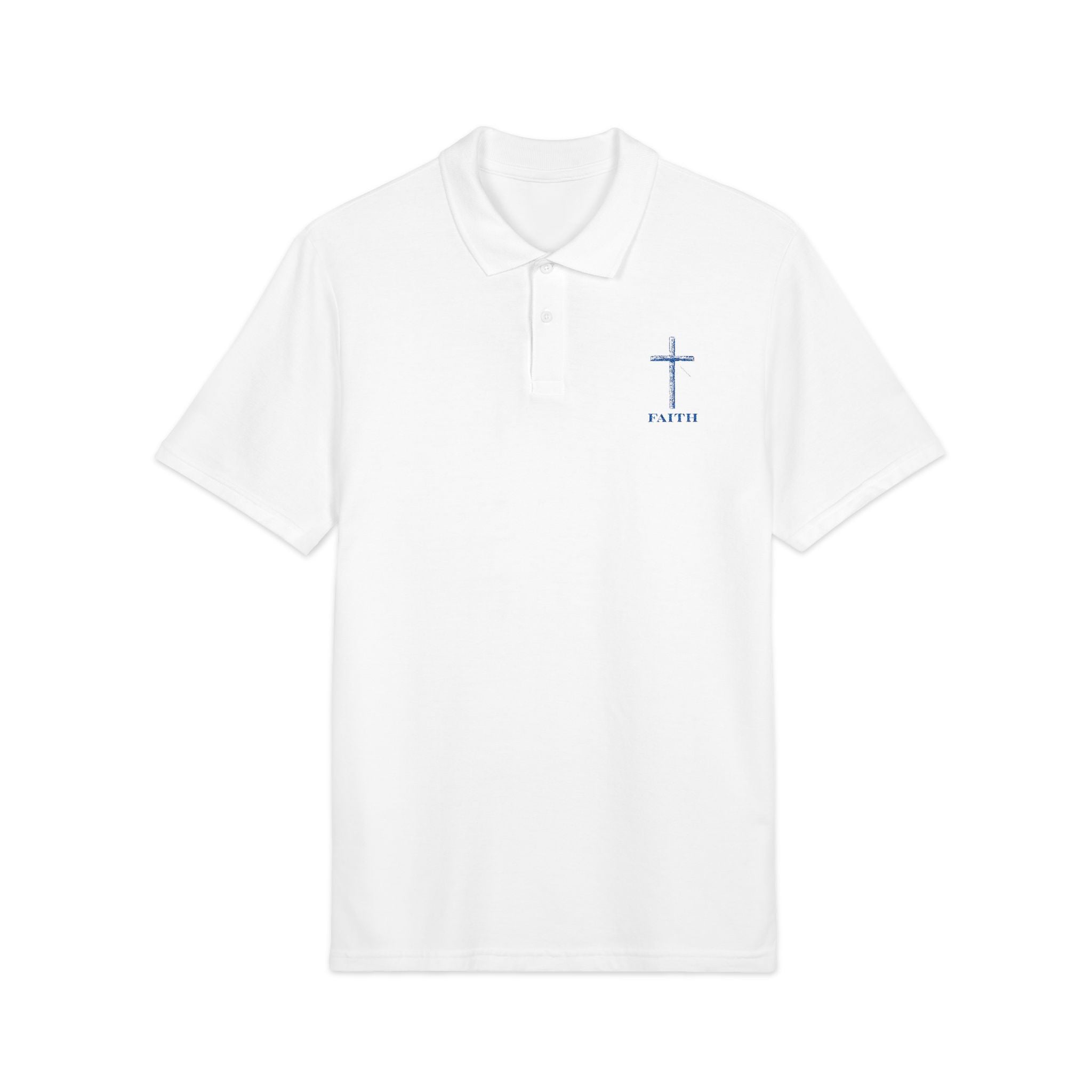 Believe Faith Embroidered Pique Polo Shirt