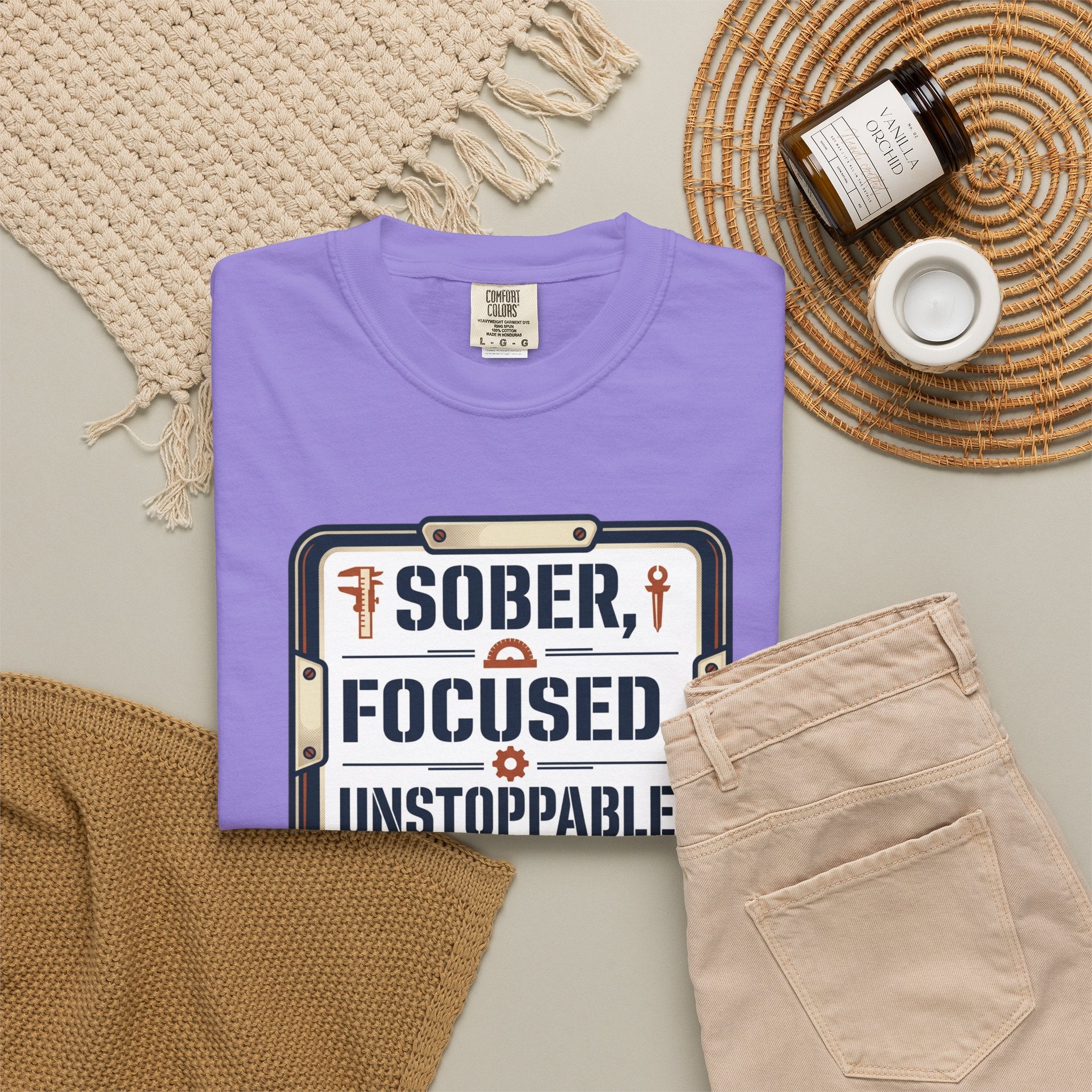 Sober Focused Unstoppable Graphic Tee – Relaxed Fit