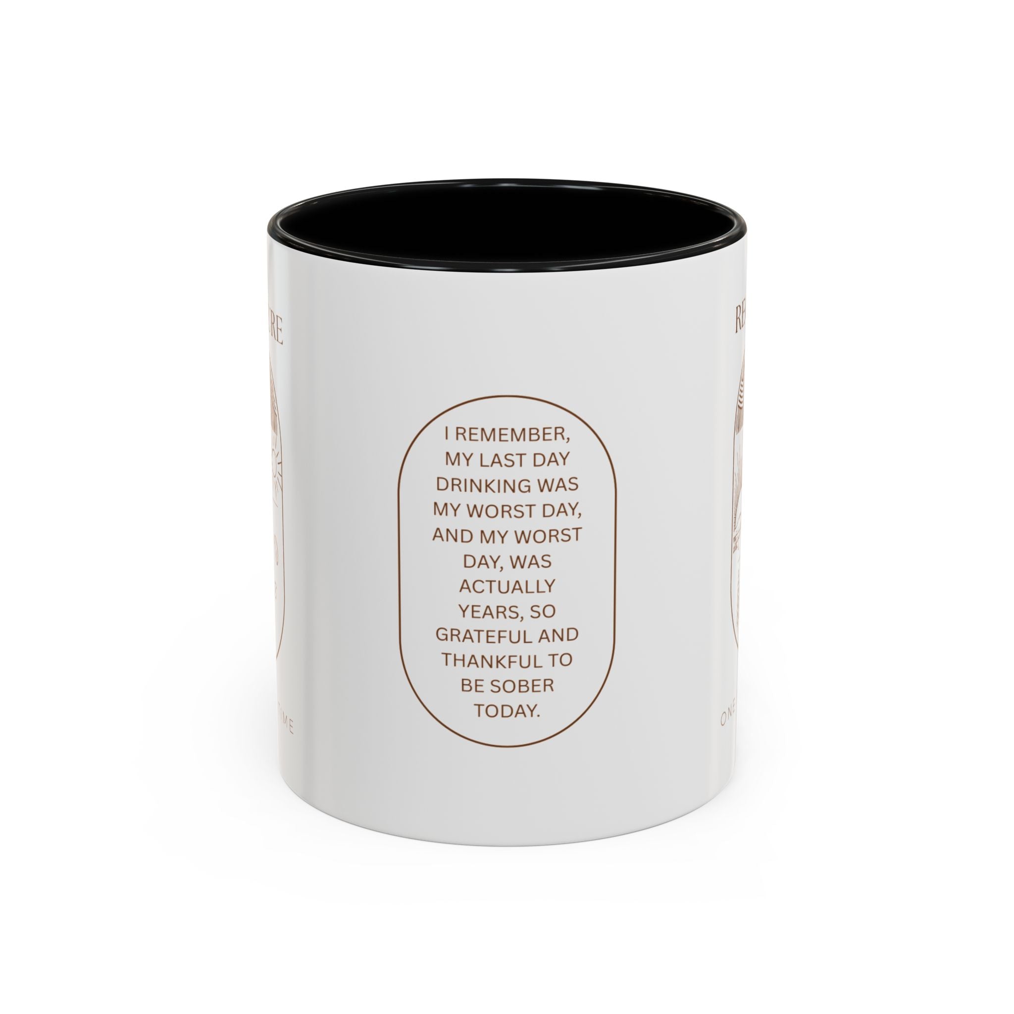 Thankful for Being Sober Recovery Accent Coffee Mug