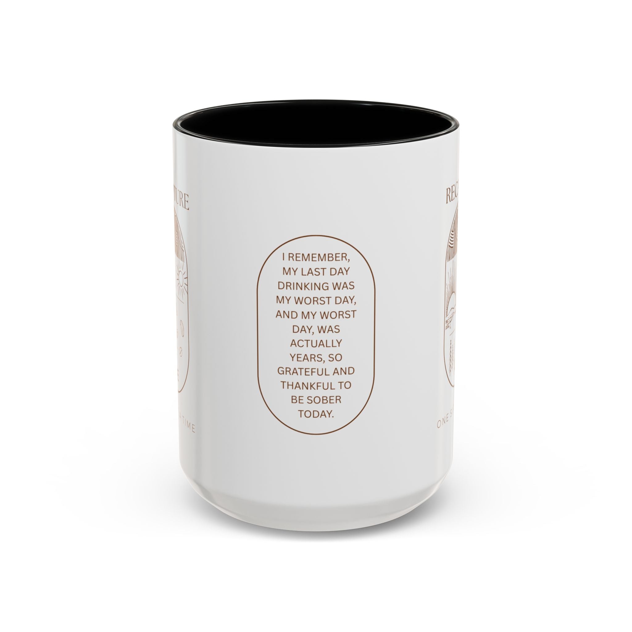 Thankful for Being Sober Recovery Accent Coffee Mug