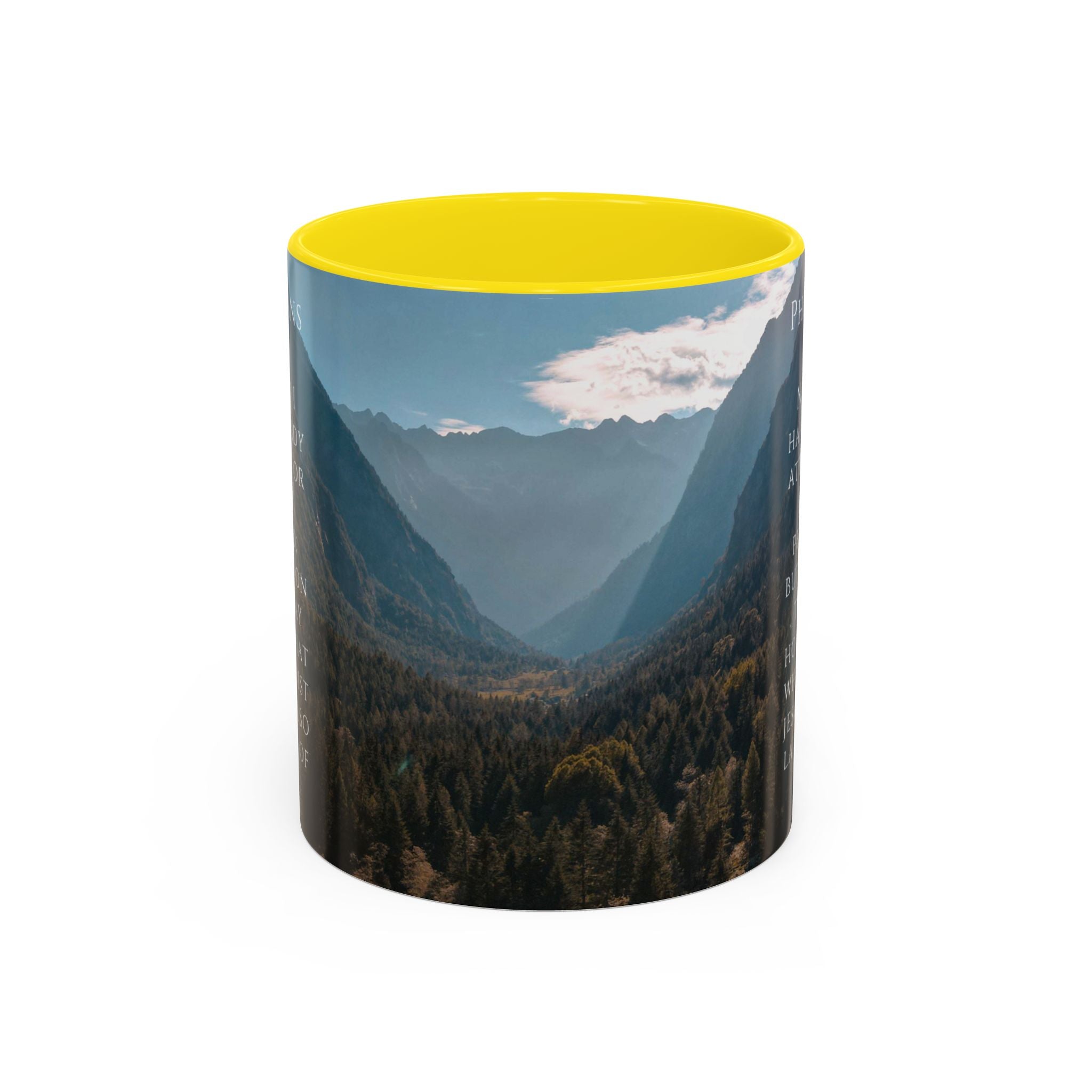 Philippians Bible Verse Mountain Mug – Ceramic Accent Cup