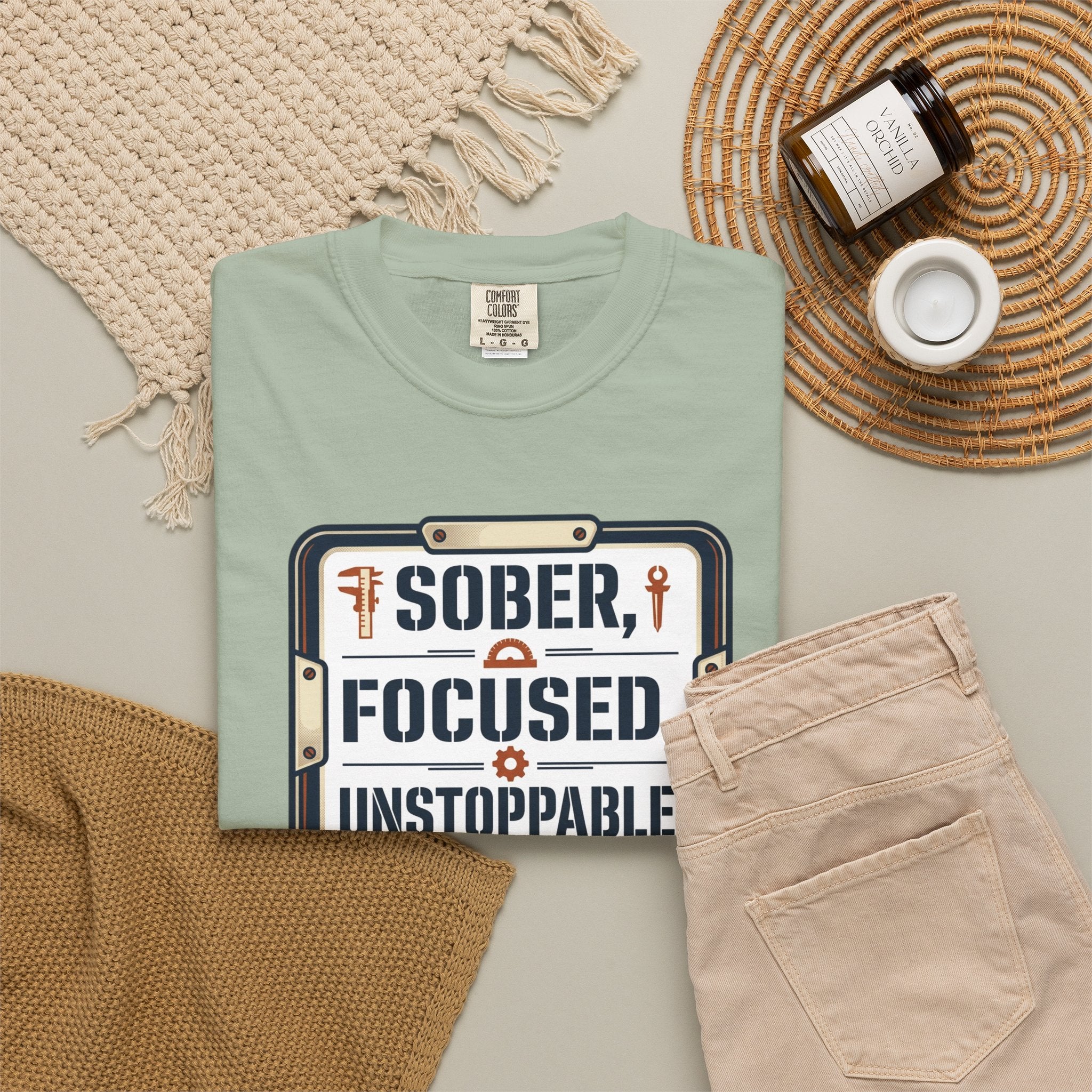 Sober Focused Unstoppable Graphic Tee – Relaxed Fit