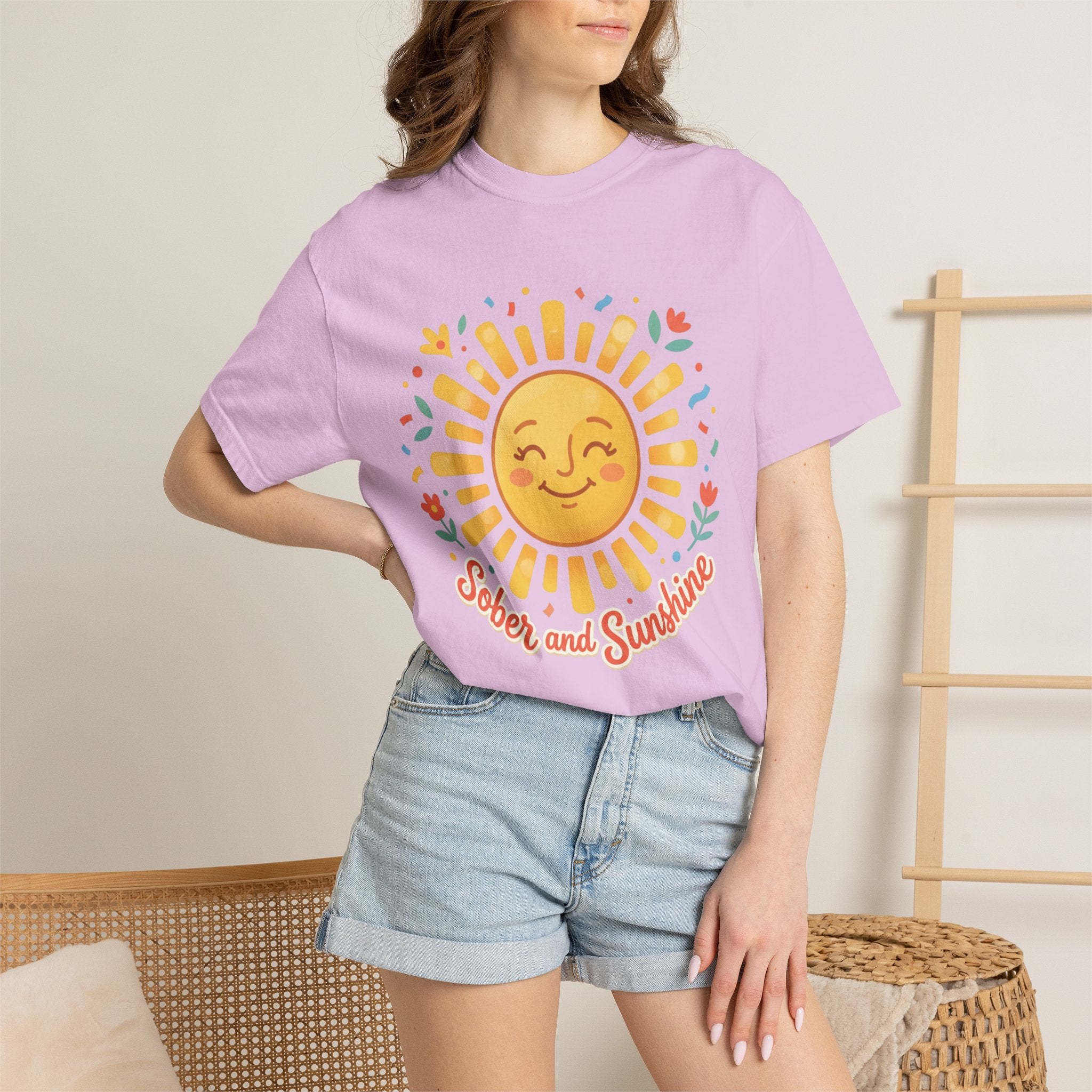 Sober & Grateful Heavyweight T-Shirt – Sunrise Graphic