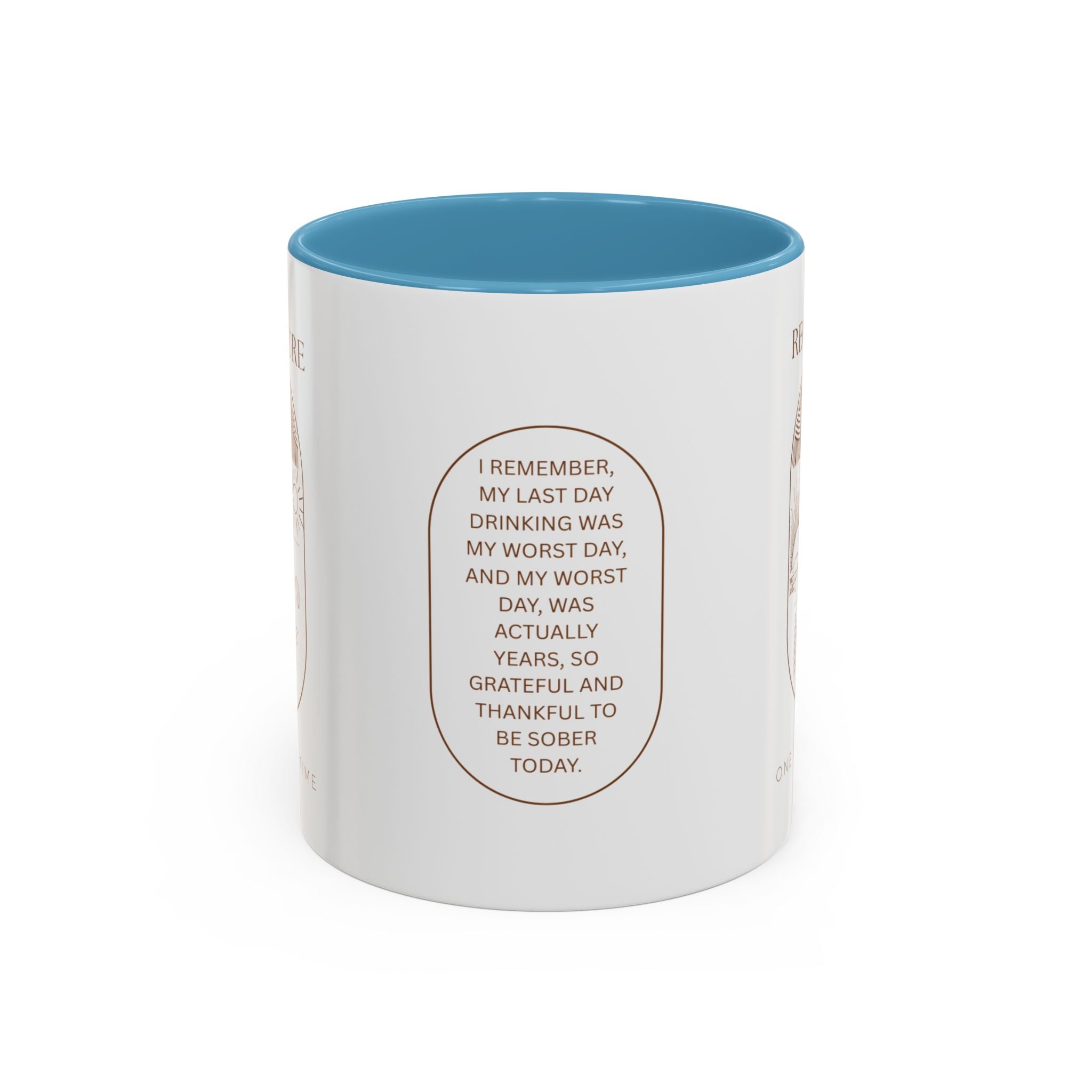 Thankful for Being Sober Recovery Accent Coffee Mug