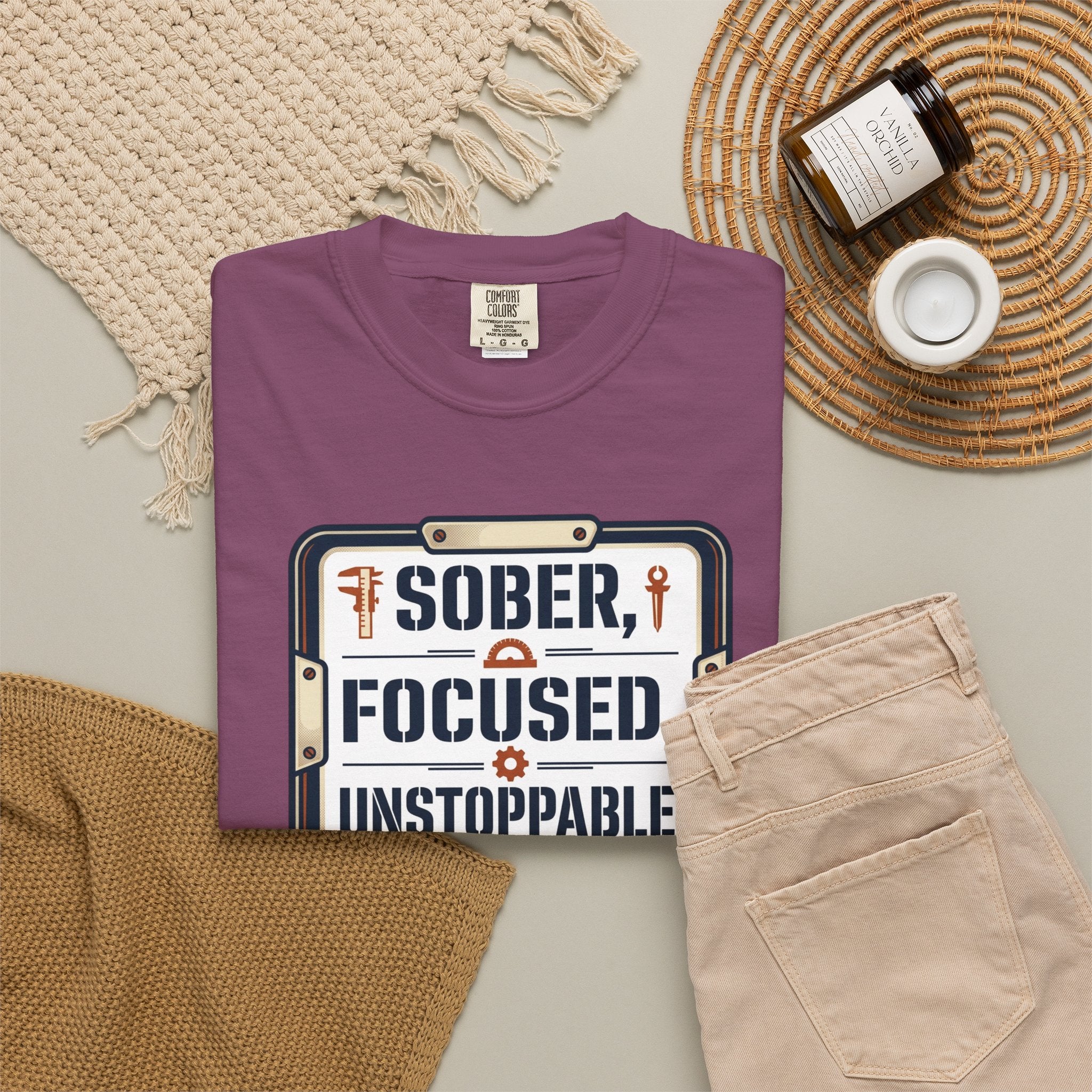 Sober Focused Unstoppable Graphic Tee – Relaxed Fit