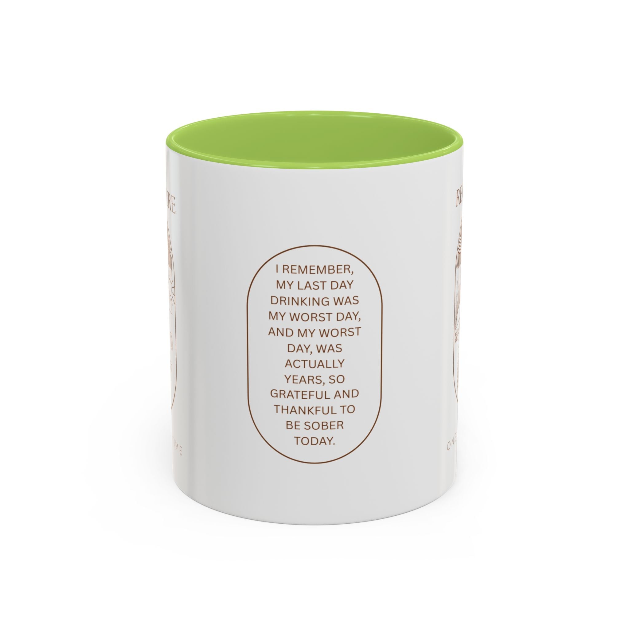 Thankful for Being Sober Recovery Accent Coffee Mug