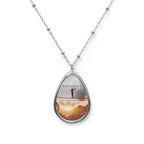 Sobriety Tightrope Oval Necklace – Inspiring Recovery Gift